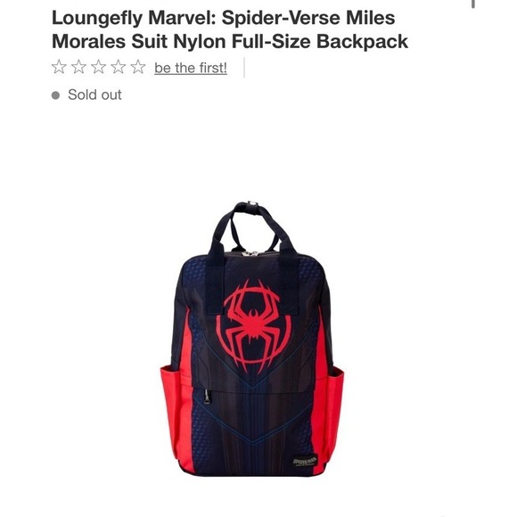 Loungefly Handbags - Loungefly Marvel Spider-verse Miles Morales Backpack NWOT‎